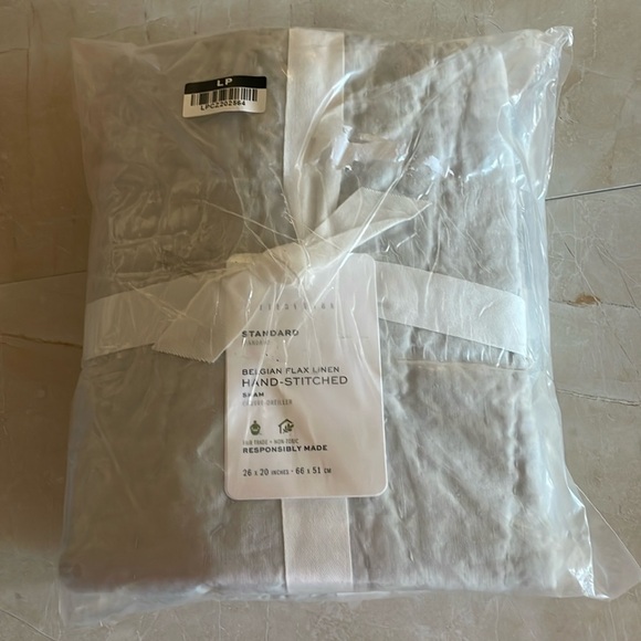 Pottery Barn Belgian Flax Linen Hand-Stitched Shams, NWOT - Picture 1 of 6